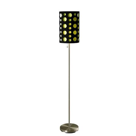 ORE FURNITURE 66 in. Modern Retro Black-green Floor Lamp 9300F-BK-GN